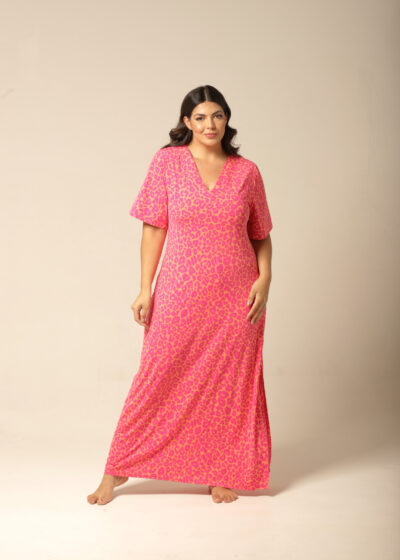 Kaftan Fluity - Animal Print Rosa - Col. Antonella
