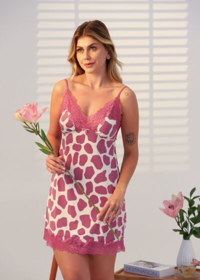 Alternative view of Camisola Curta - Fluity Animal Print Lilás - Col. Menina