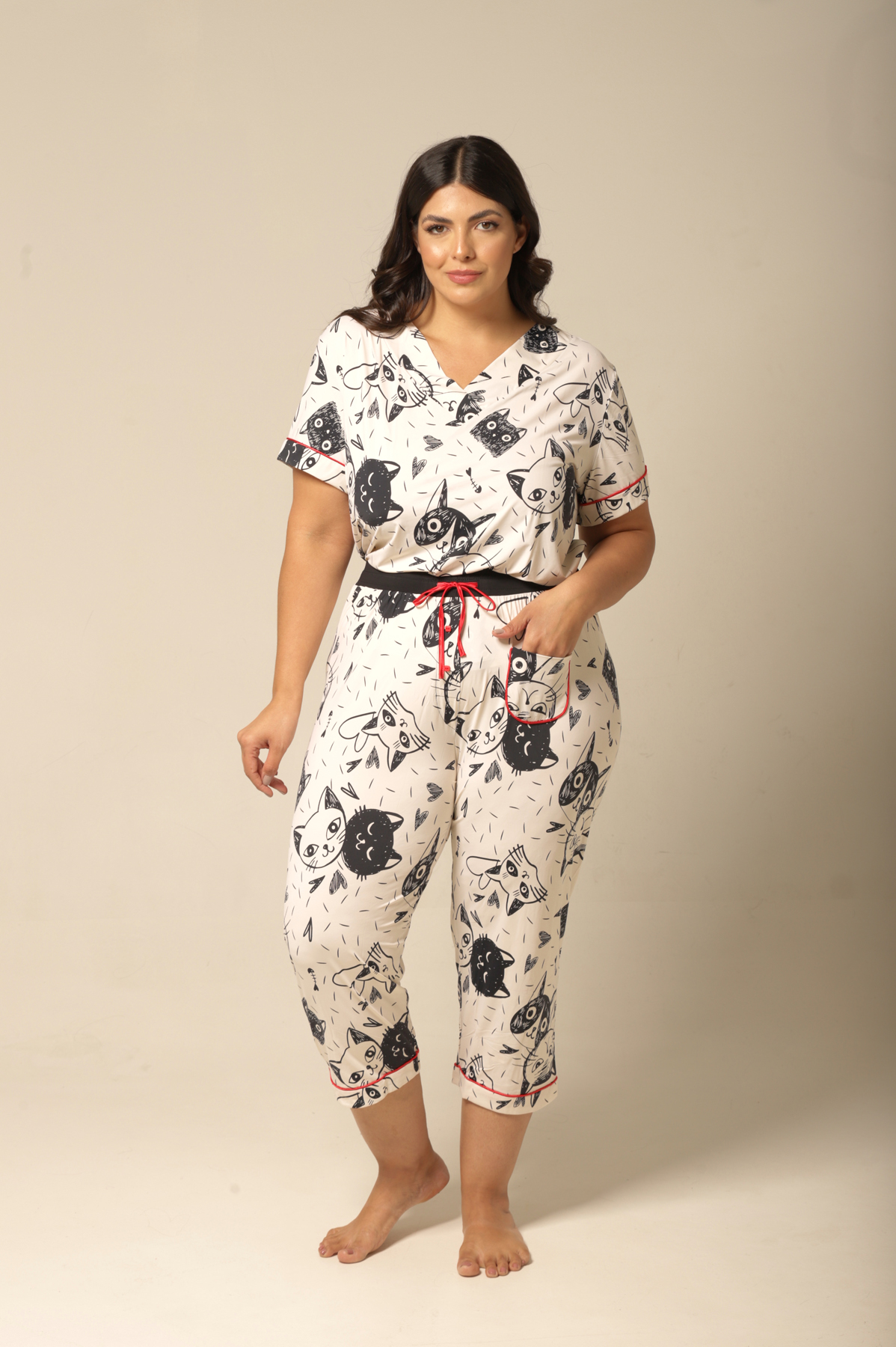 Conjunto Pijama Capri - Fluity Gato - Col. Carinho - Imagem 3