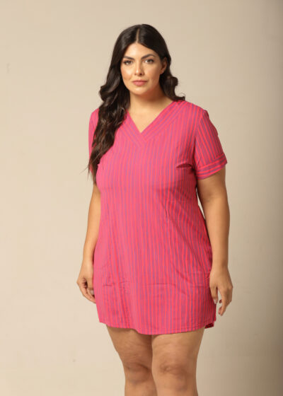 Camisão Manga Curta - Fluity Listras - Col. Afinidade