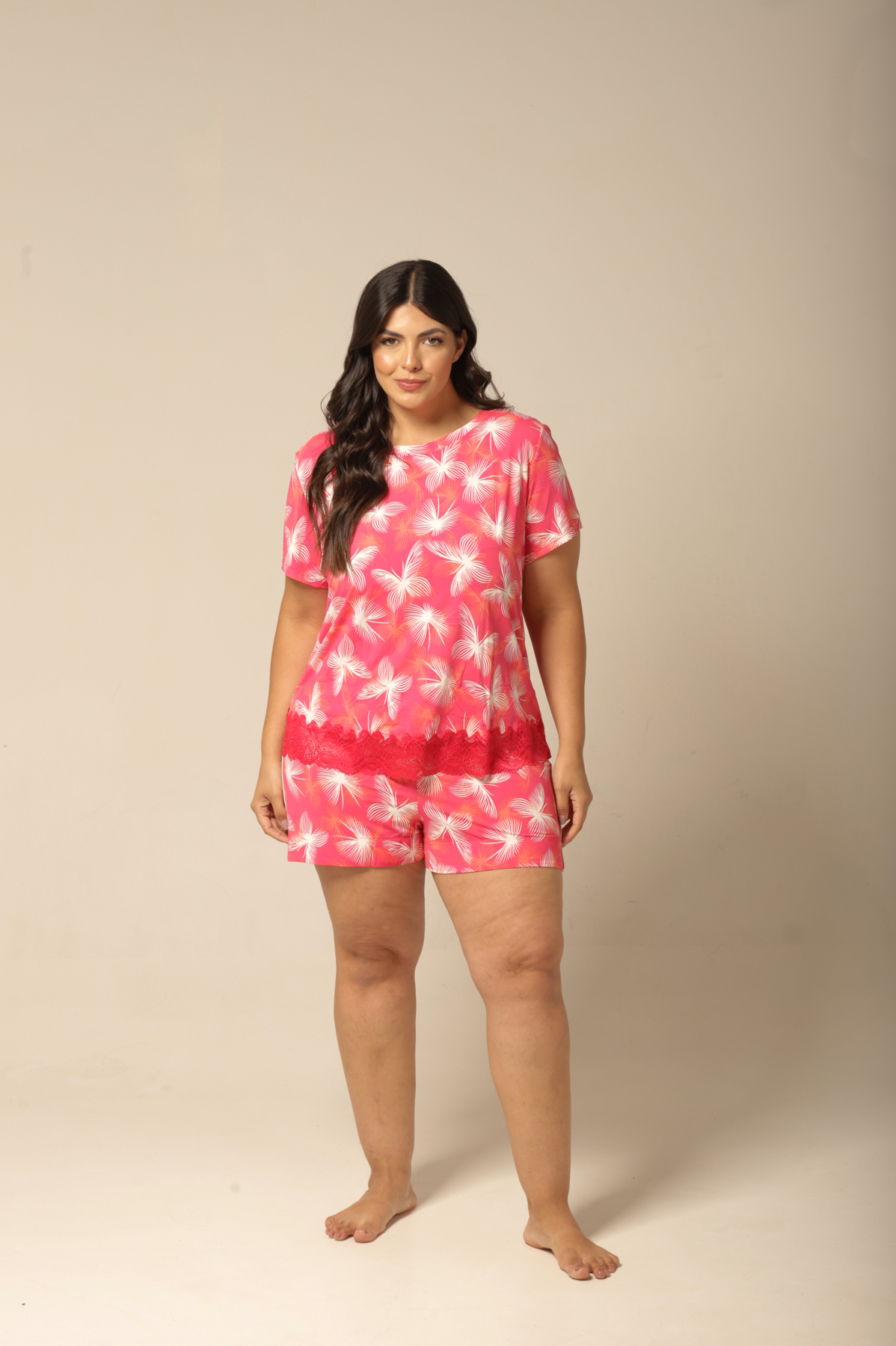 Conjunto Short Com Manga Curta - Fluity Borboletas Rosa - Col. Motivação - Imagem 5