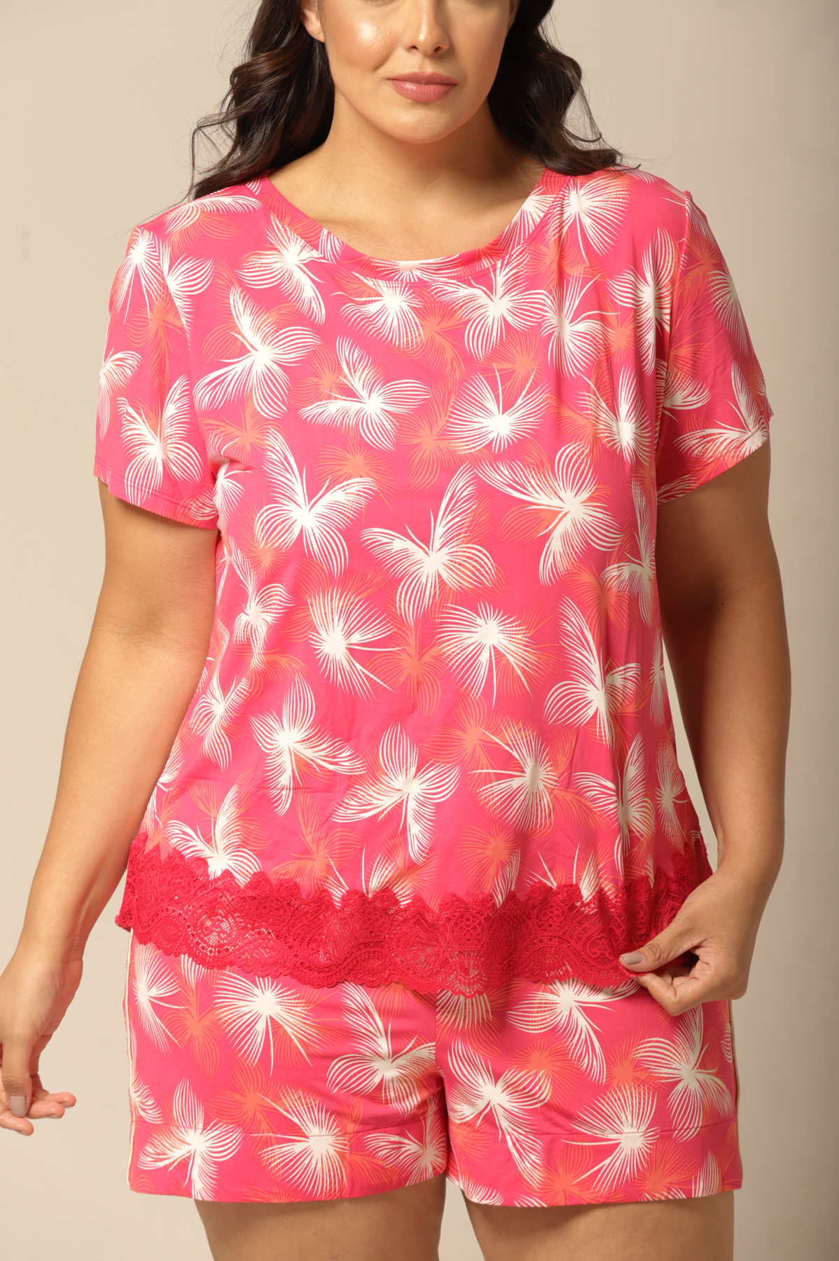 Conjunto Short Com Manga Curta - Fluity Borboletas Rosa - Col. Motivação - Imagem 9