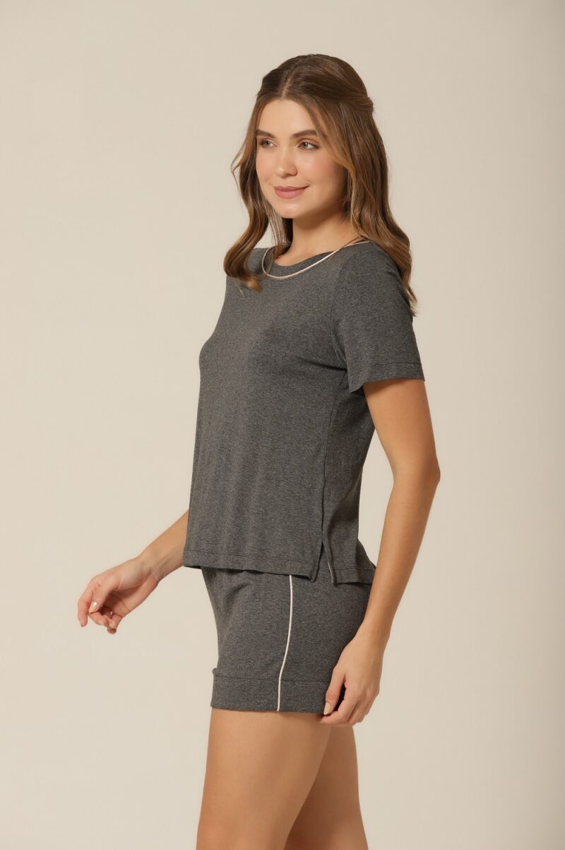Conjunto Short Com Manga Curta - Viscolycra Mescla - Col. Very - Image 4