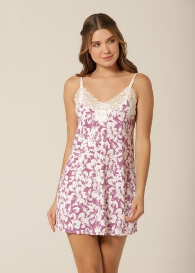Camisola Curta - Fluity Floral Lilás - Col. Flower