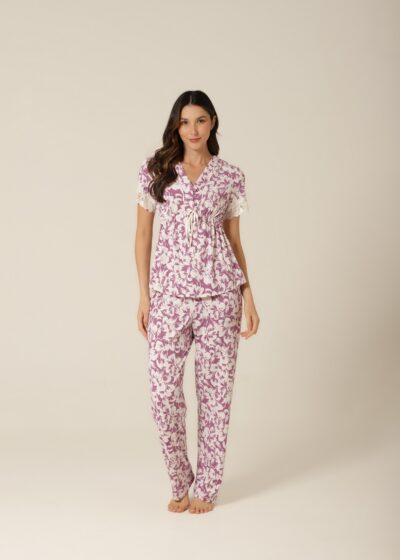 Alternative view of Conjunto Pijama Manga Curta - Fluity Floral Lilás - Col. Flower