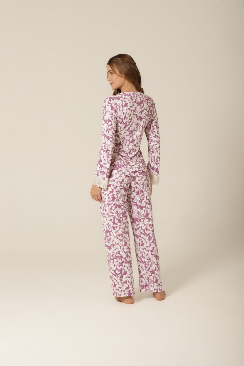 Conjunto Pijama Manga Longa - Fluity Floral Lilás - Col. Flower - Image 6