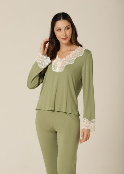 Conjunto Pijama M.Longa - Visco Verde - Col. Acqua