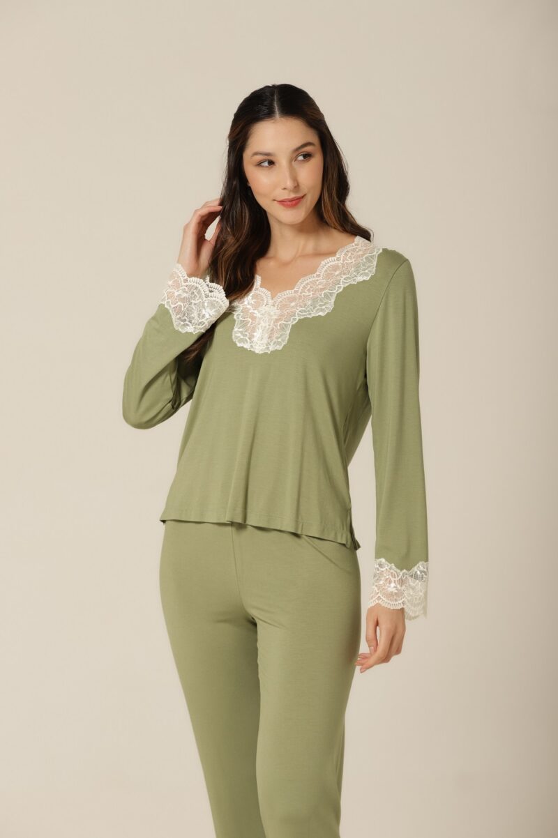 Conjunto Pijama M.Longa - Visco Verde - Col. Acqua