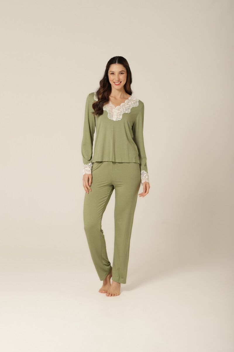 Conjunto Pijama M.Longa - Visco Verde - Col. Acqua - Imagem 7