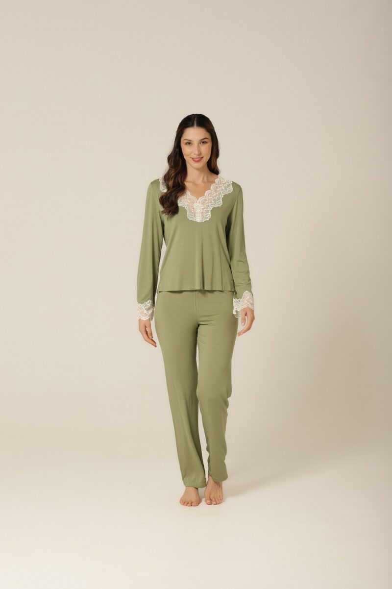 Conjunto Pijama M.Longa - Visco Verde - Col. Acqua - Imagem 6