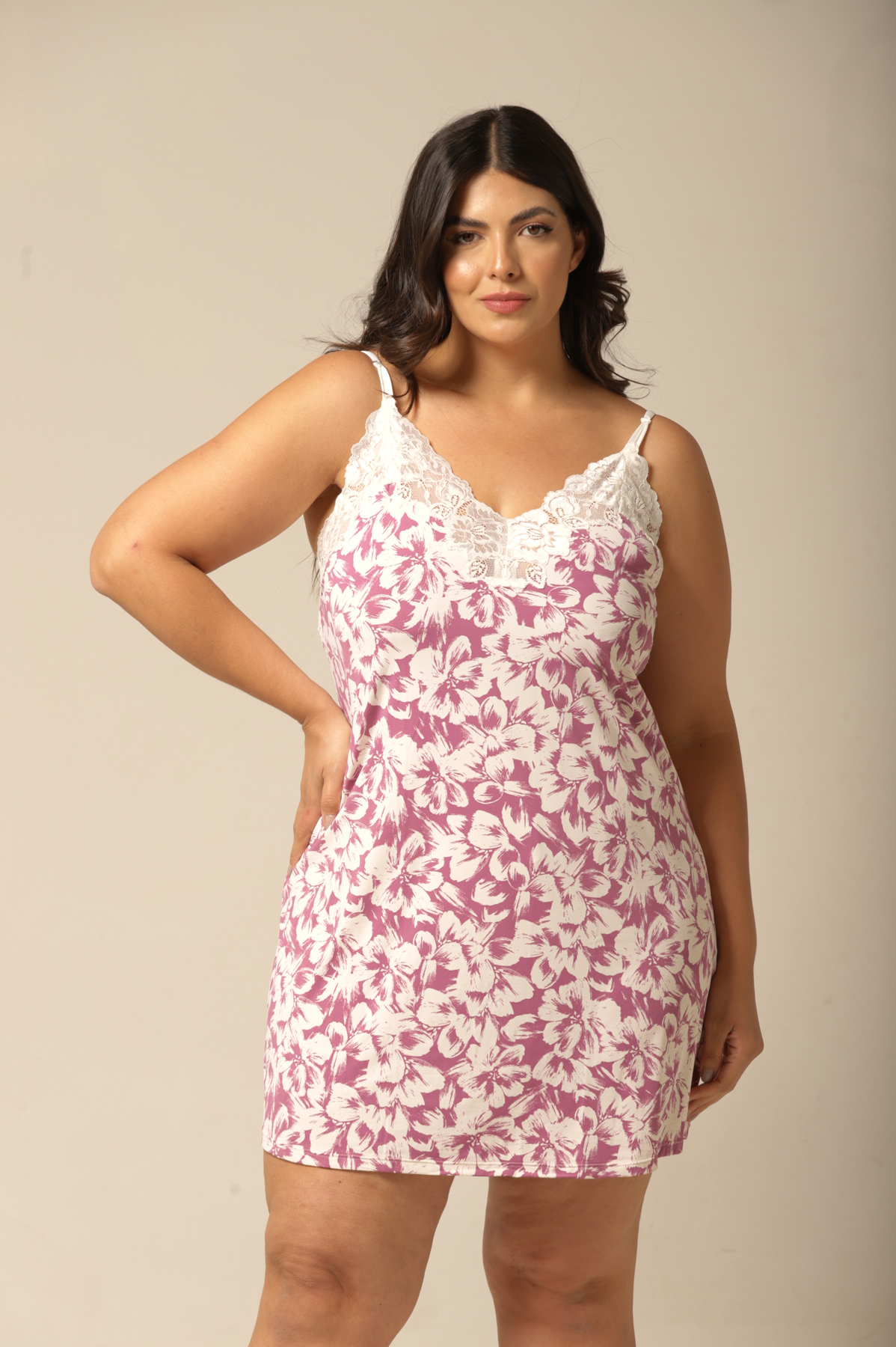 Camisola Curta - Fluity Floral Lilás - Col. Flower