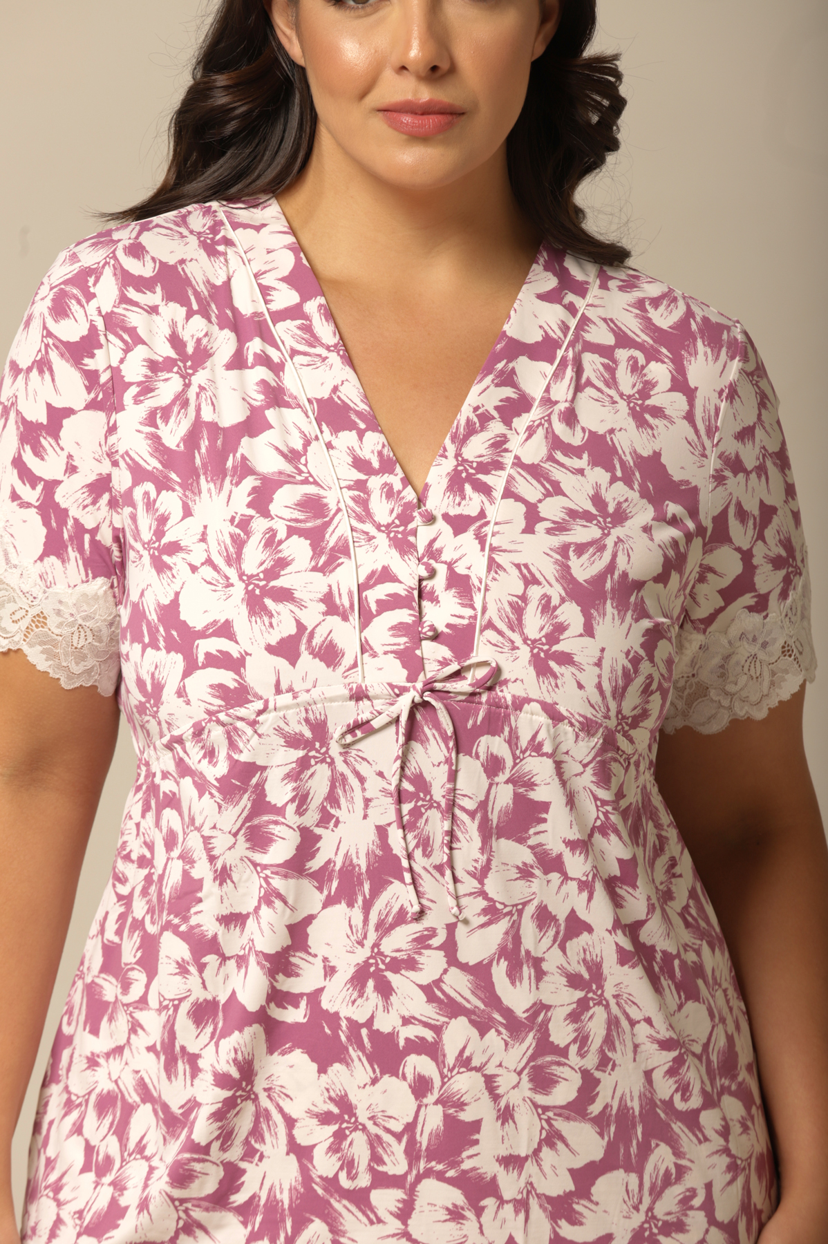 Conjunto Pijama Manga Curta - Fluity Floral Lilás - Col. Flower - Imagem 3