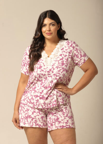 Conjunto Shorts com Manga Curta - Fluity Floral - Col. Flower