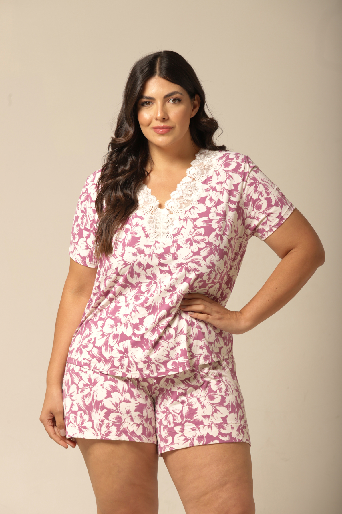 Conjunto Shorts com Manga Curta - Fluity Floral - Col. Flower