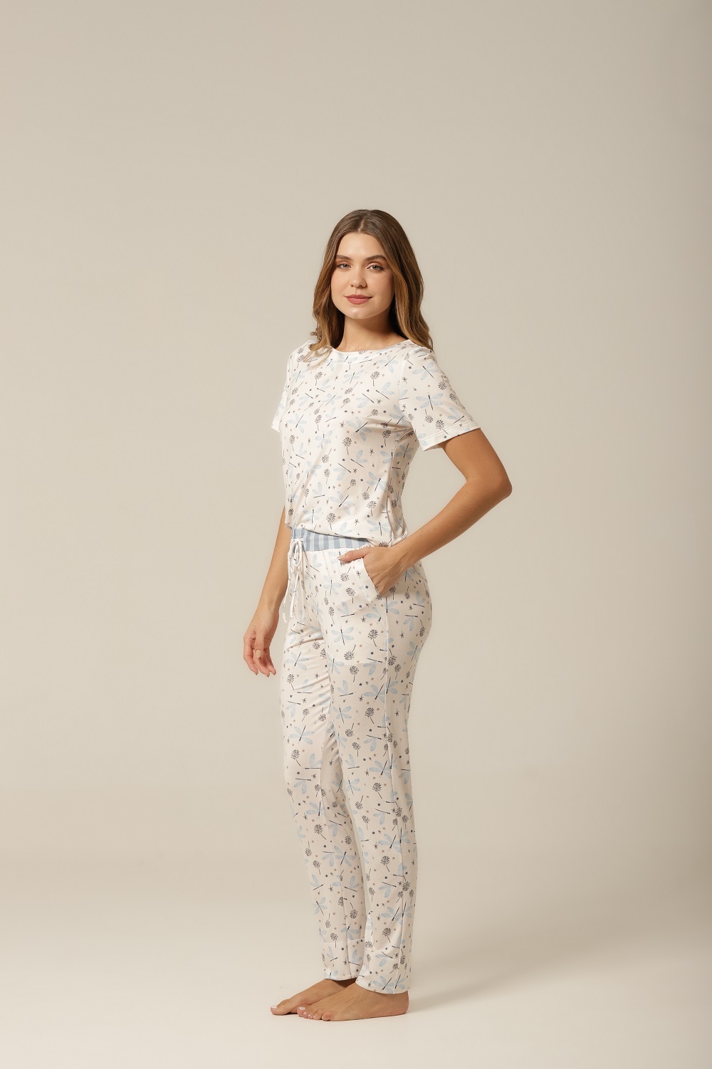 Conjunto Pijama M. Curta - Dreams - Col. Light Blue - Imagem 4