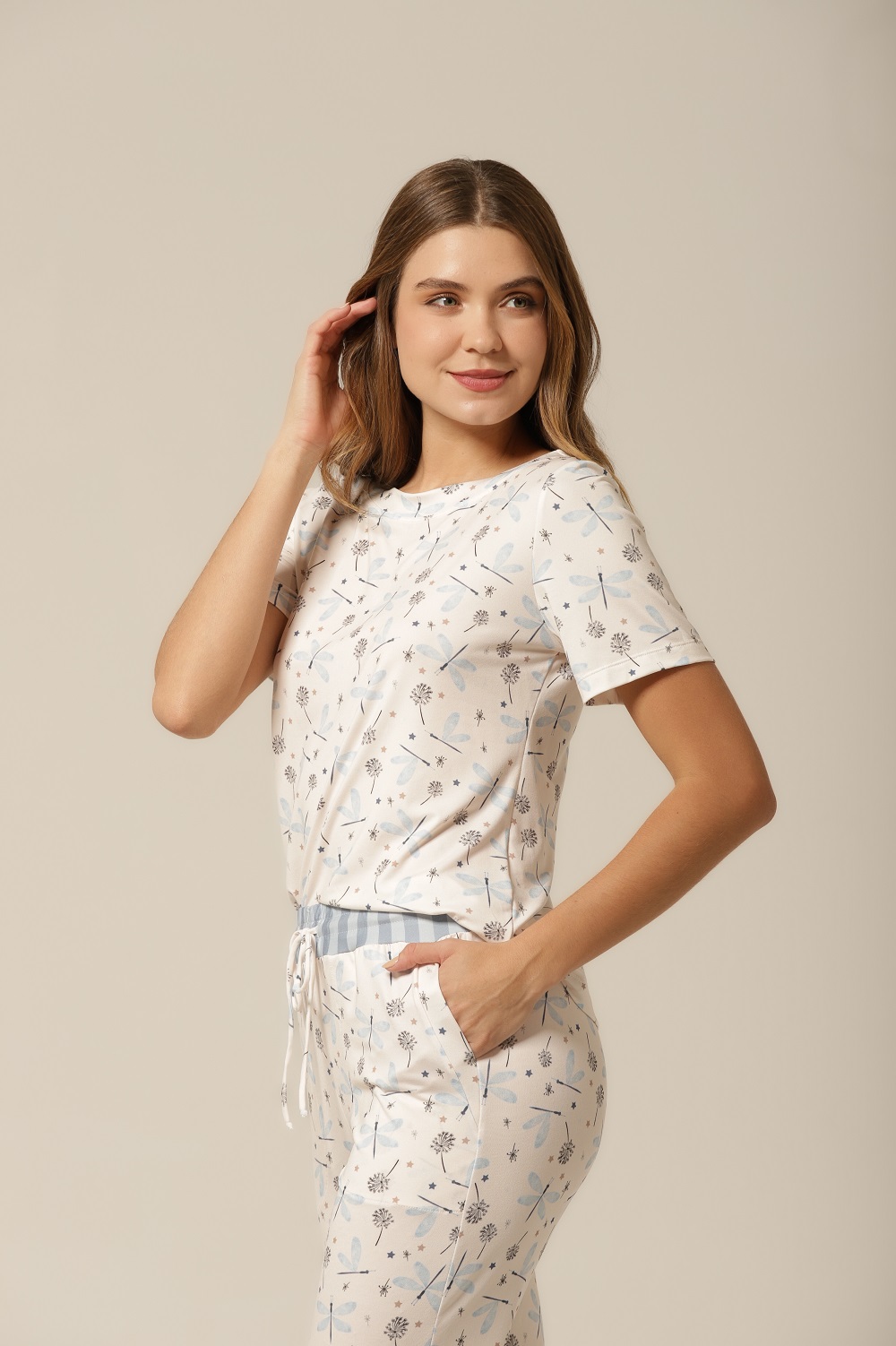 Conjunto Pijama M. Curta - Dreams - Col. Light Blue - Imagem 5