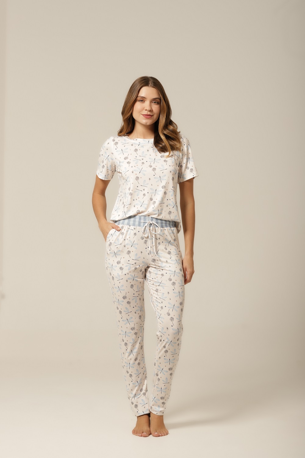 Conjunto Pijama M. Curta - Dreams - Col. Light Blue