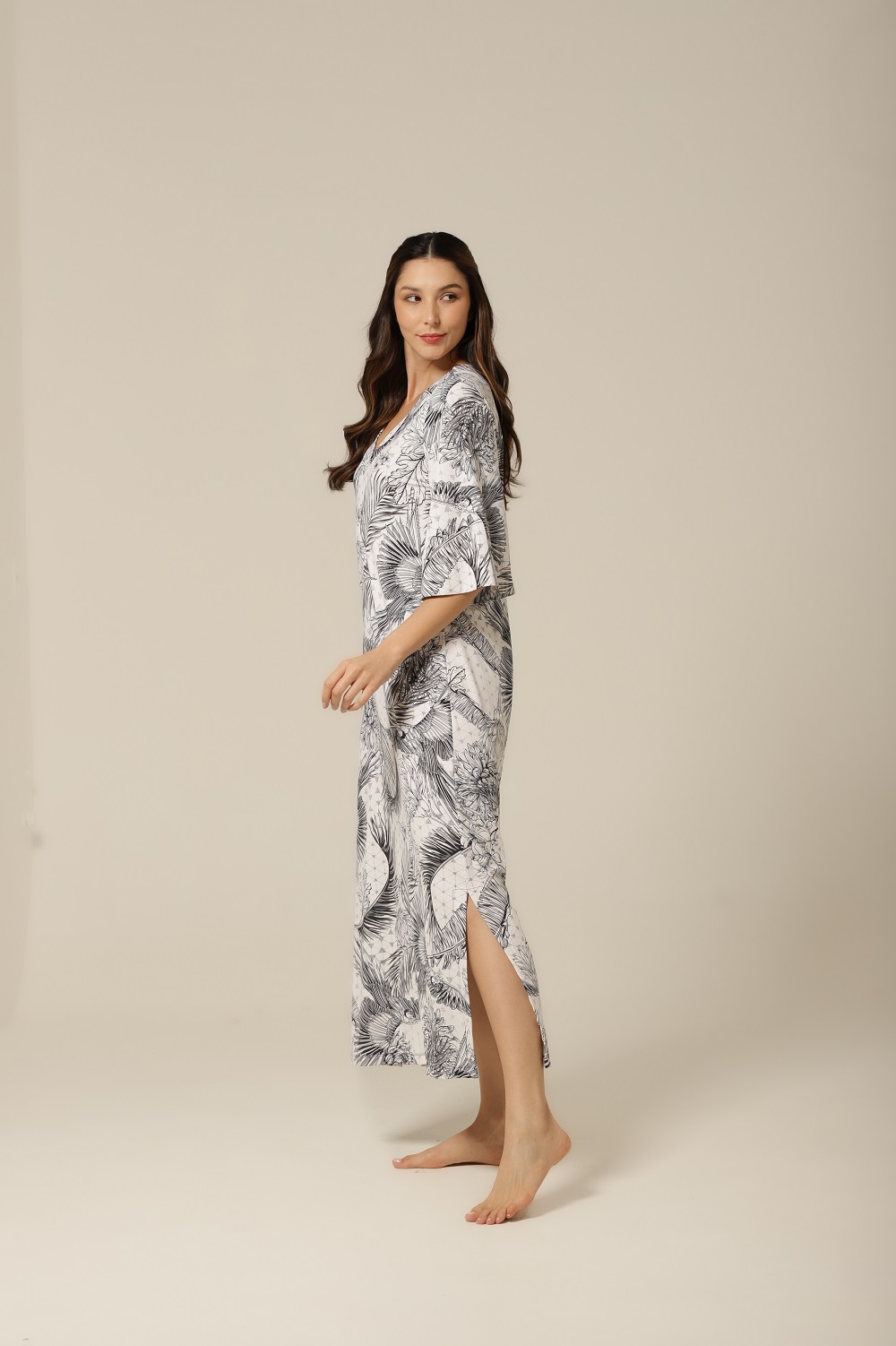 Kaftan Fluity - Branco e Preto - Col. Bleu - Imagem 4