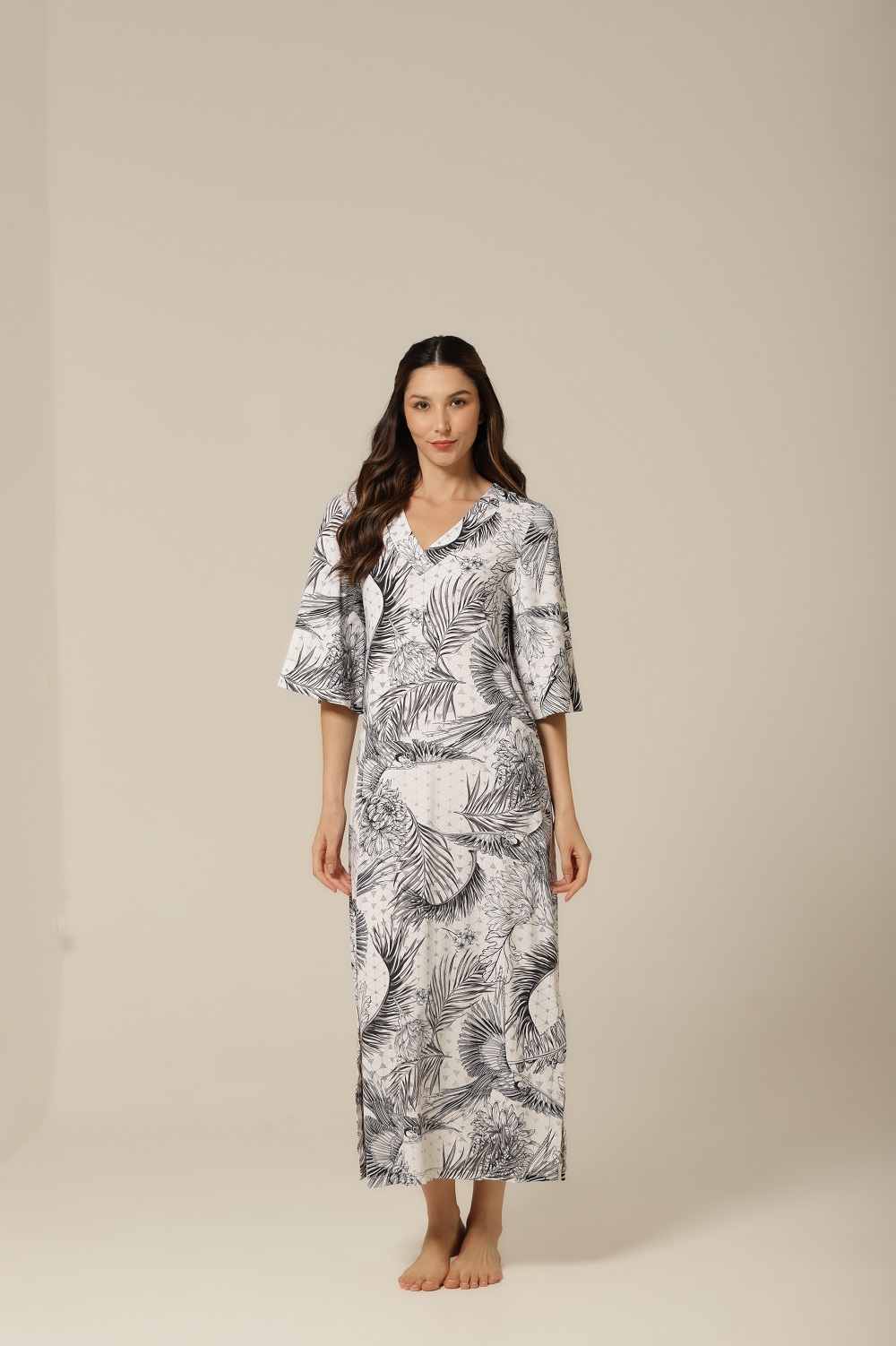Kaftan Fluity - Branco e Preto - Col. Bleu - Imagem 5