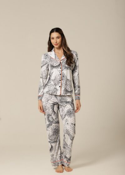 Conjunto Pijama M. Longa - Fluity Arara - Col. Bleu