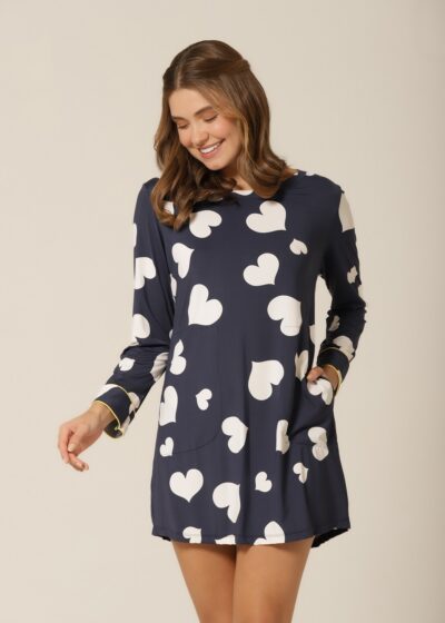 Camisão M. Longa - Fluity Corações - Col. Good Girl