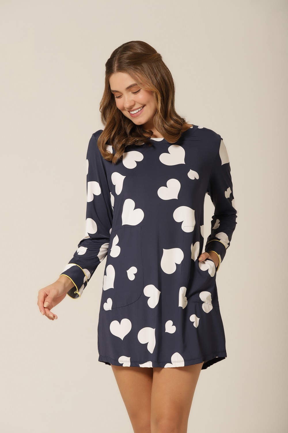 Camisão M. Longa - Fluity Corações - Col. Good Girl