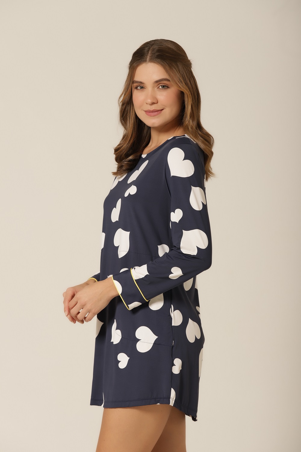 Camisão M. Longa - Fluity Corações - Col. Good Girl - Imagem 3