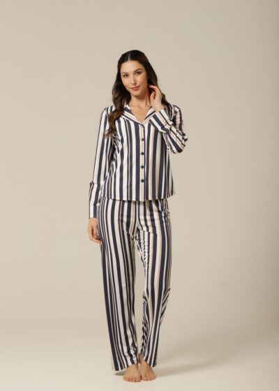 Conjunto Pijama Clássico M.Longa - Fluity Listras - Col.Idôle