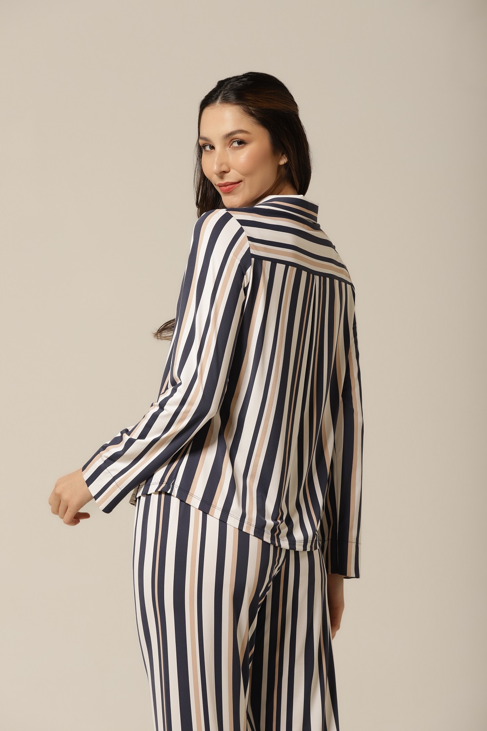 Conjunto Pijama Clássico M.Longa - Fluity Listras - Col.Idôle - Imagem 5