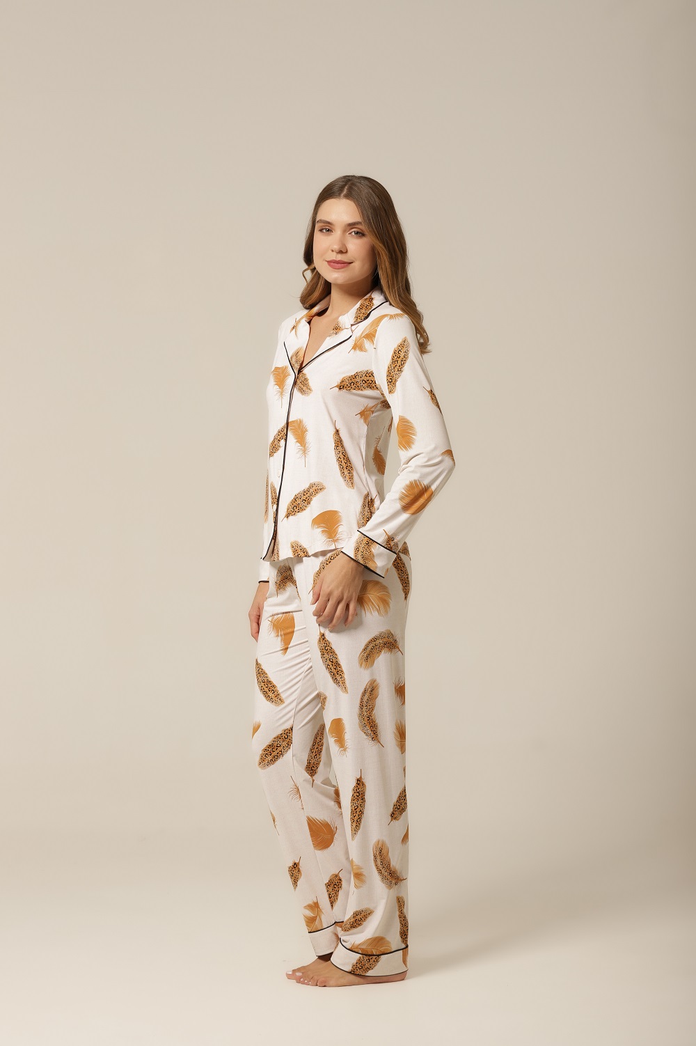 Conjunto Pijama Clássico M.Longa - Fluity Penas - Col. J'Adore - Imagem 5