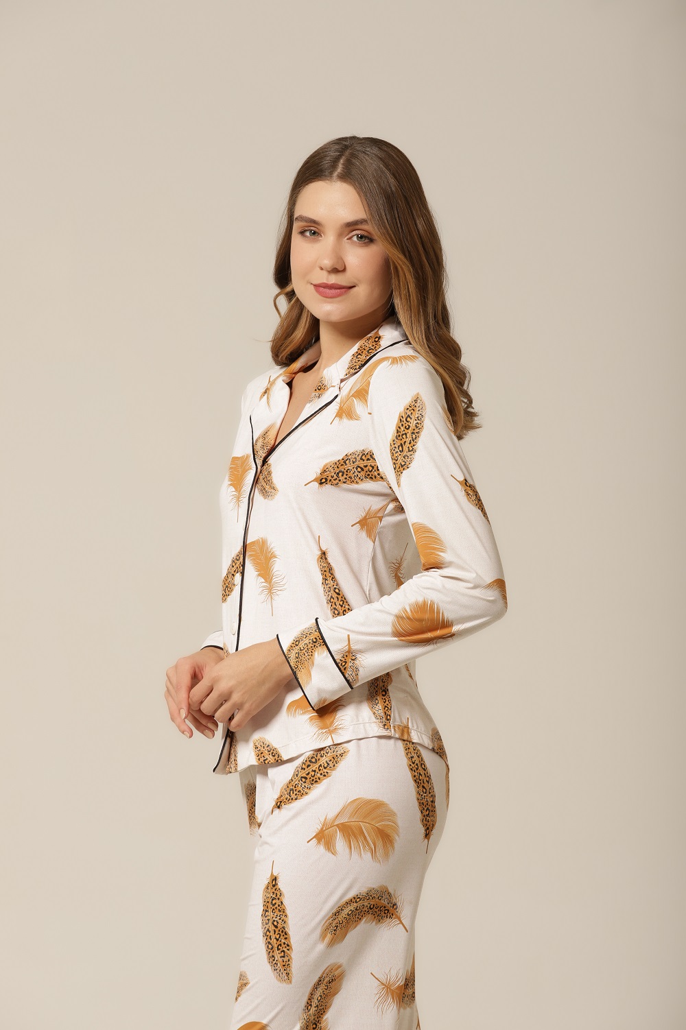 Conjunto Pijama Clássico M.Longa - Fluity Penas - Col. J'Adore - Imagem 3