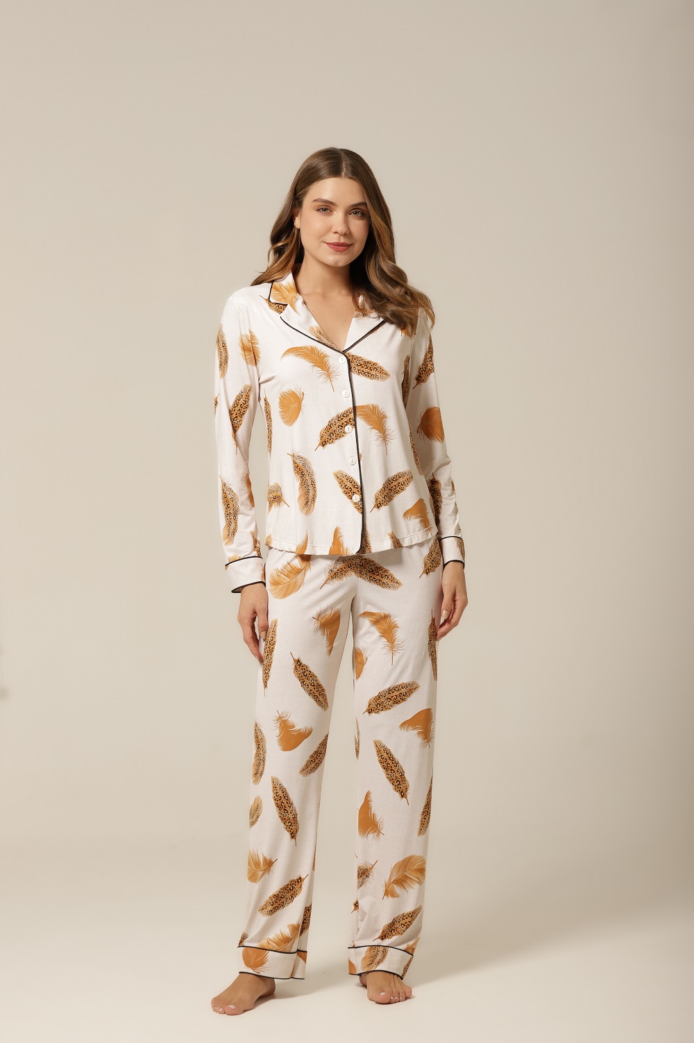 Conjunto Pijama Clássico M.Longa - Fluity Penas - Col. J'Adore