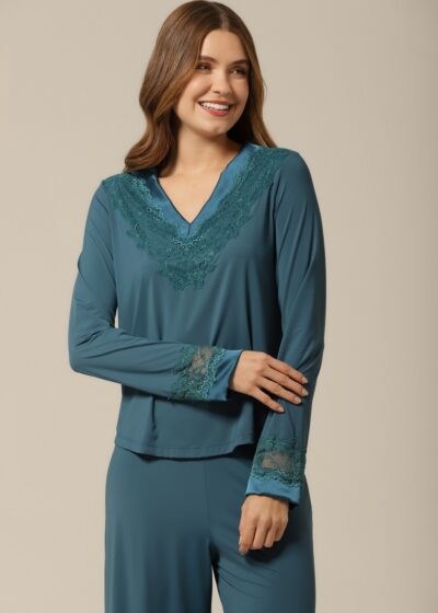 Alternative view of Conjunto Pijama M. Longa - Fluity Verde - Col. Laguna