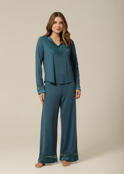 Conjunto Pijama M. Longa - Fluity Verde - Col. Laguna