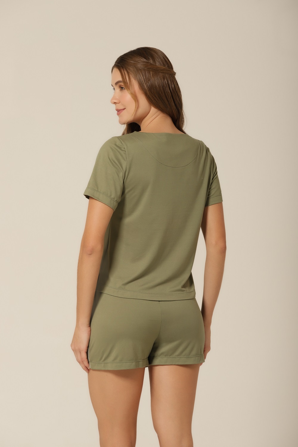 Conjunto Short M.Curta - Verde Militar - Col.Gabriela Sabatini - Imagem 5