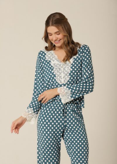 Alternative view of Conjunto Pijama M.Longa - Fluity Poá - Col.La Vie est Belle