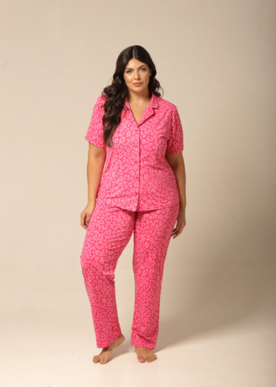 Conjunto Pijama Clássico M.Curta - Fluity Animal Print - Col.Candy