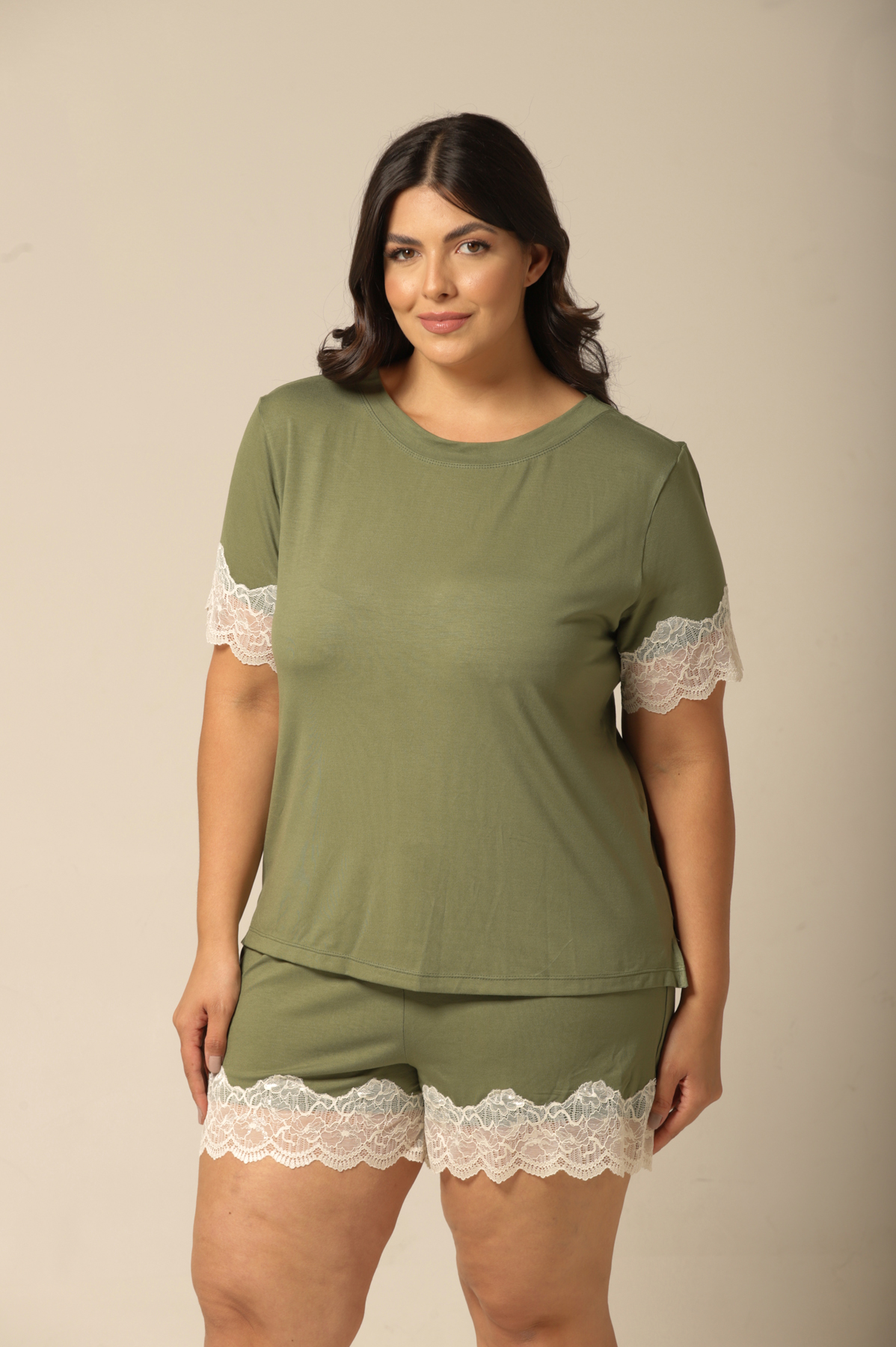 Conjunto Short com Manga Curta - Viscolycra Verde - Col. Acqua - Imagem 9