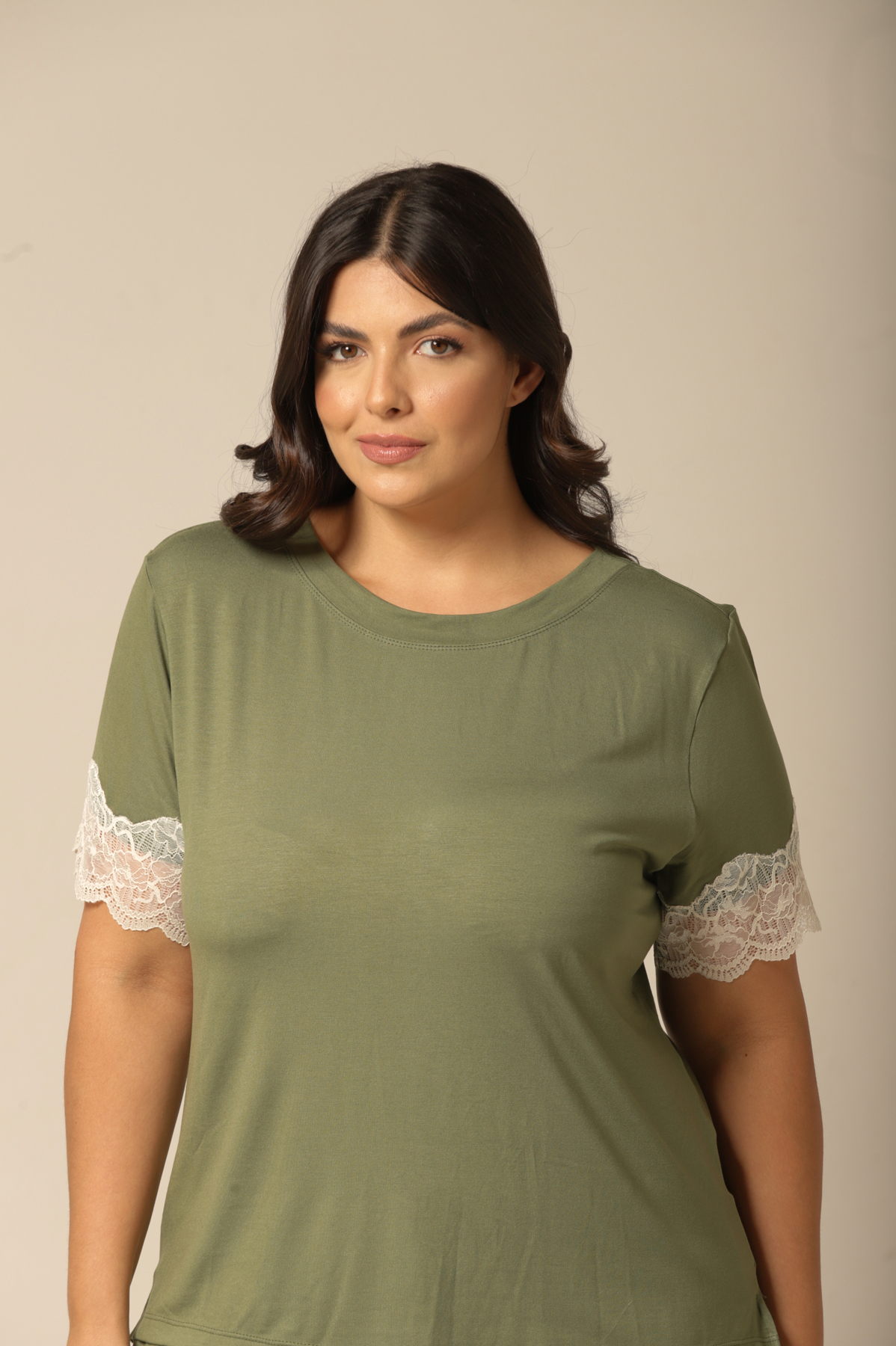 Conjunto Short com Manga Curta - Viscolycra Verde - Col. Acqua - Imagem 3