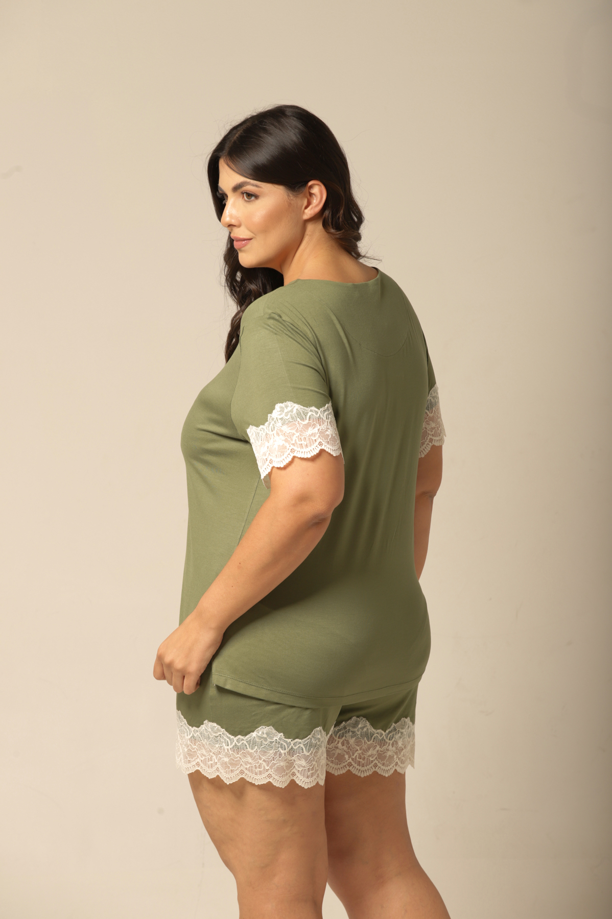 Conjunto Short com Manga Curta - Viscolycra Verde - Col. Acqua - Imagem 7