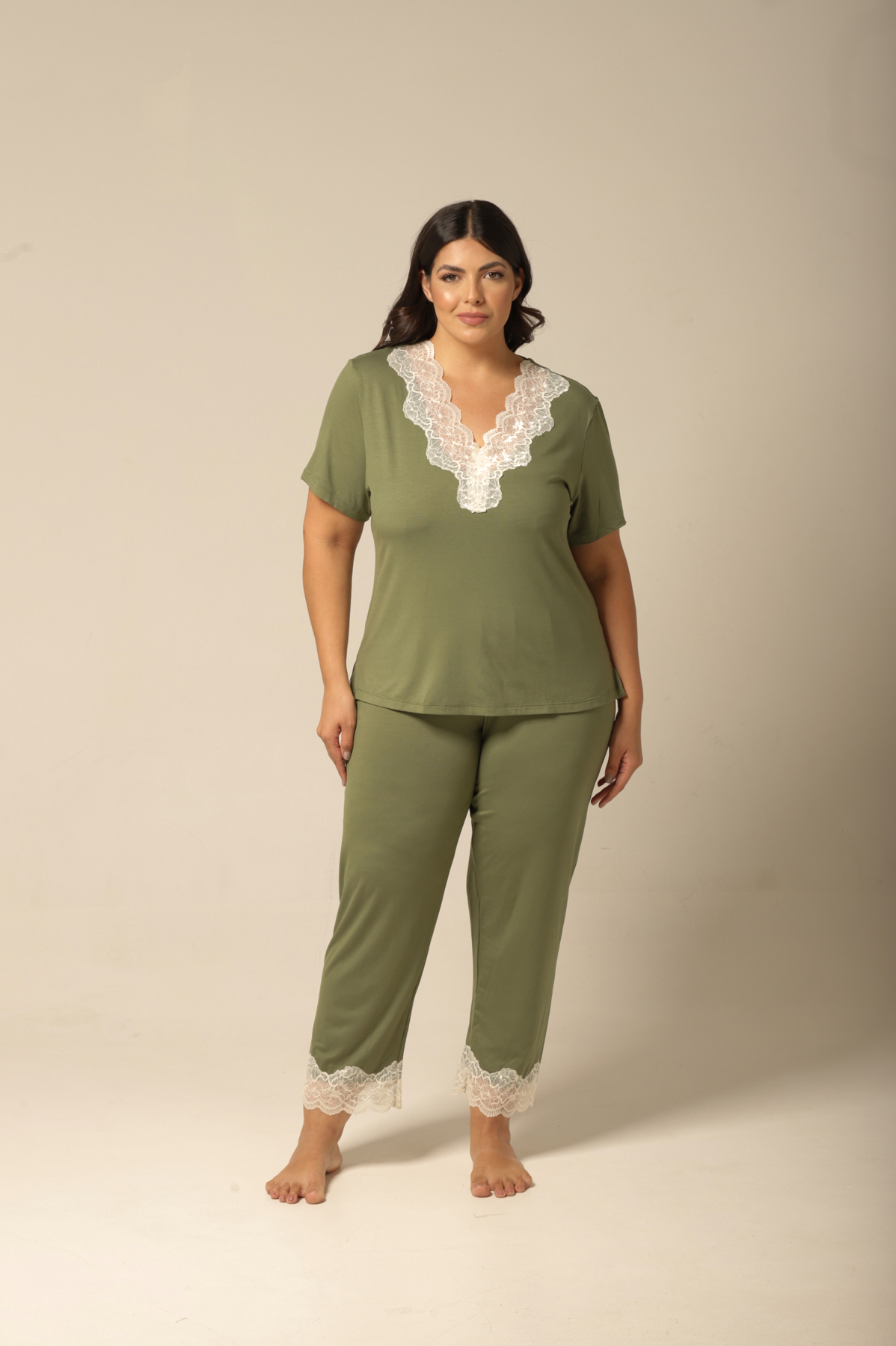 Conjunto Pijama Capri - Viscolycra Verde - Col.Acqua