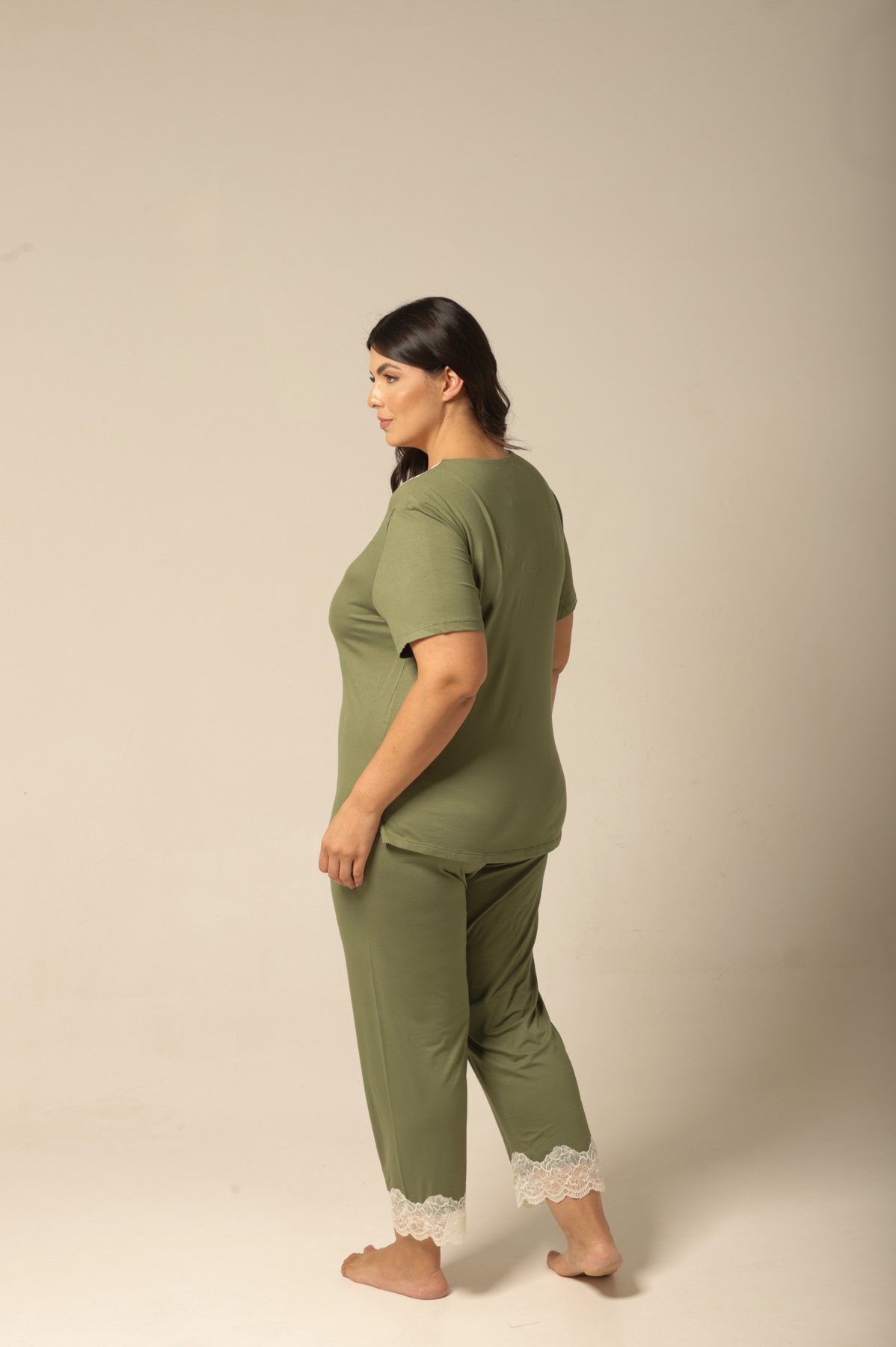 Conjunto Pijama Capri - Viscolycra Verde - Col.Acqua - Imagem 7