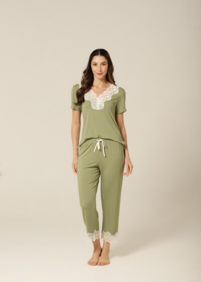 Alternative view of Conjunto Pijama Capri - Viscolycra Verde - Col.Acqua