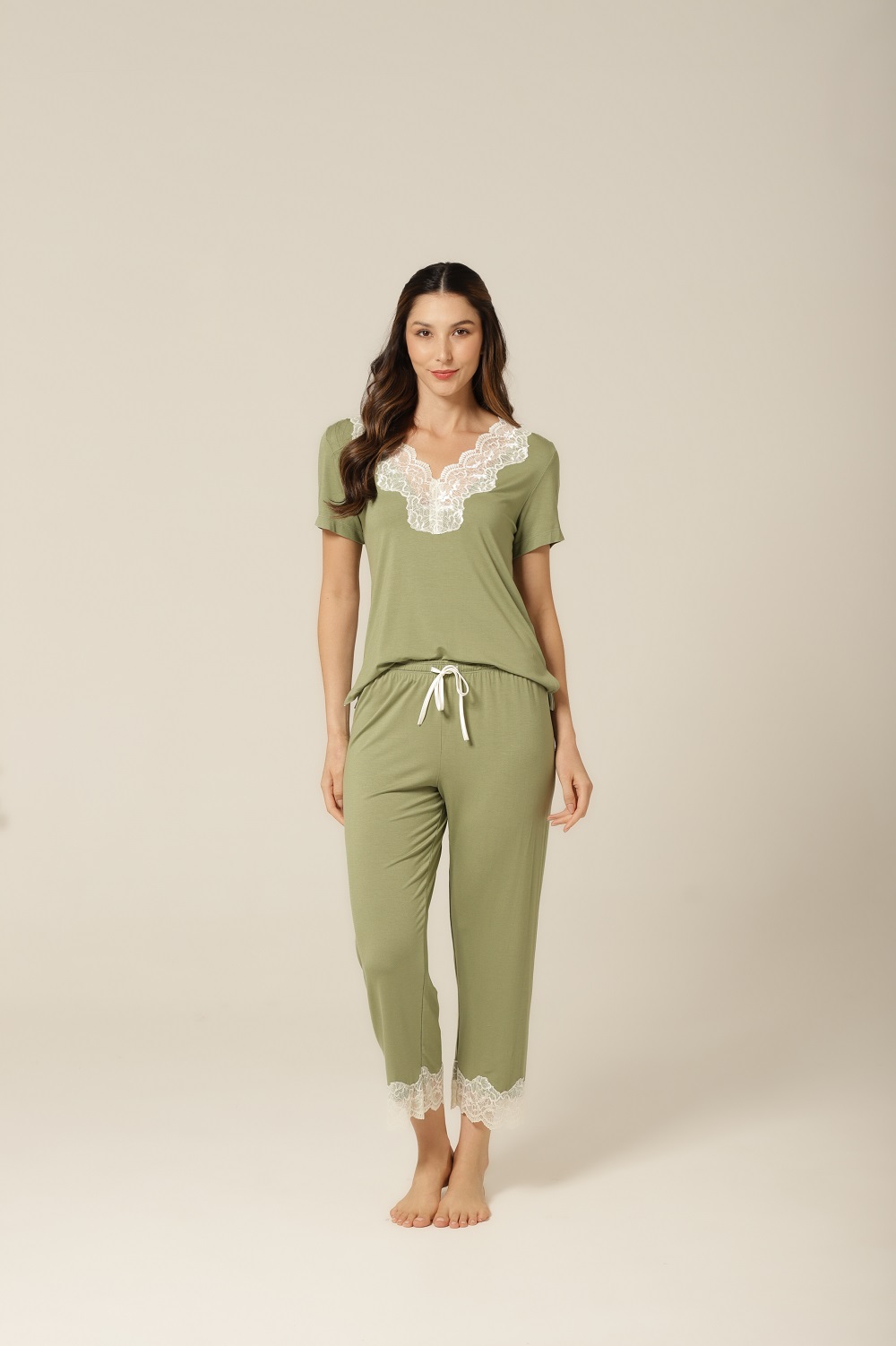 Conjunto Pijama Capri - Viscolycra Verde - Col.Acqua - Imagem 2