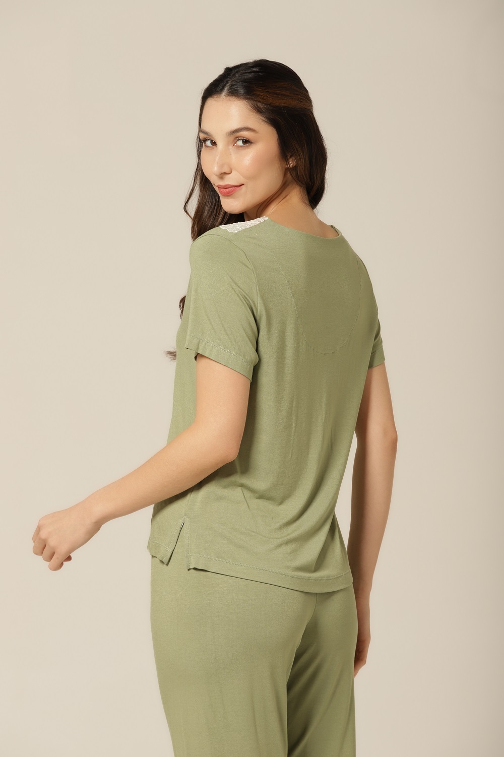 Conjunto Pijama Capri - Viscolycra Verde - Col.Acqua - Imagem 8