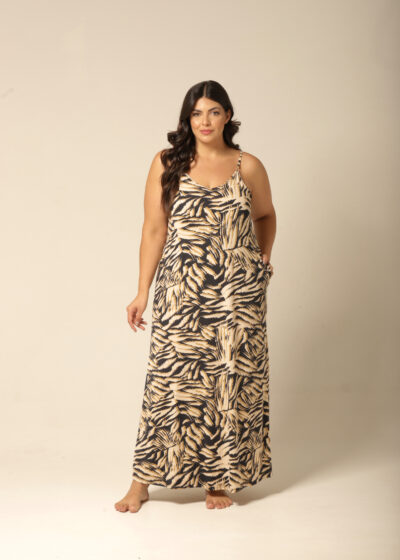 Kaftan Alça Fluity - Floral Animal Print - Col Magia