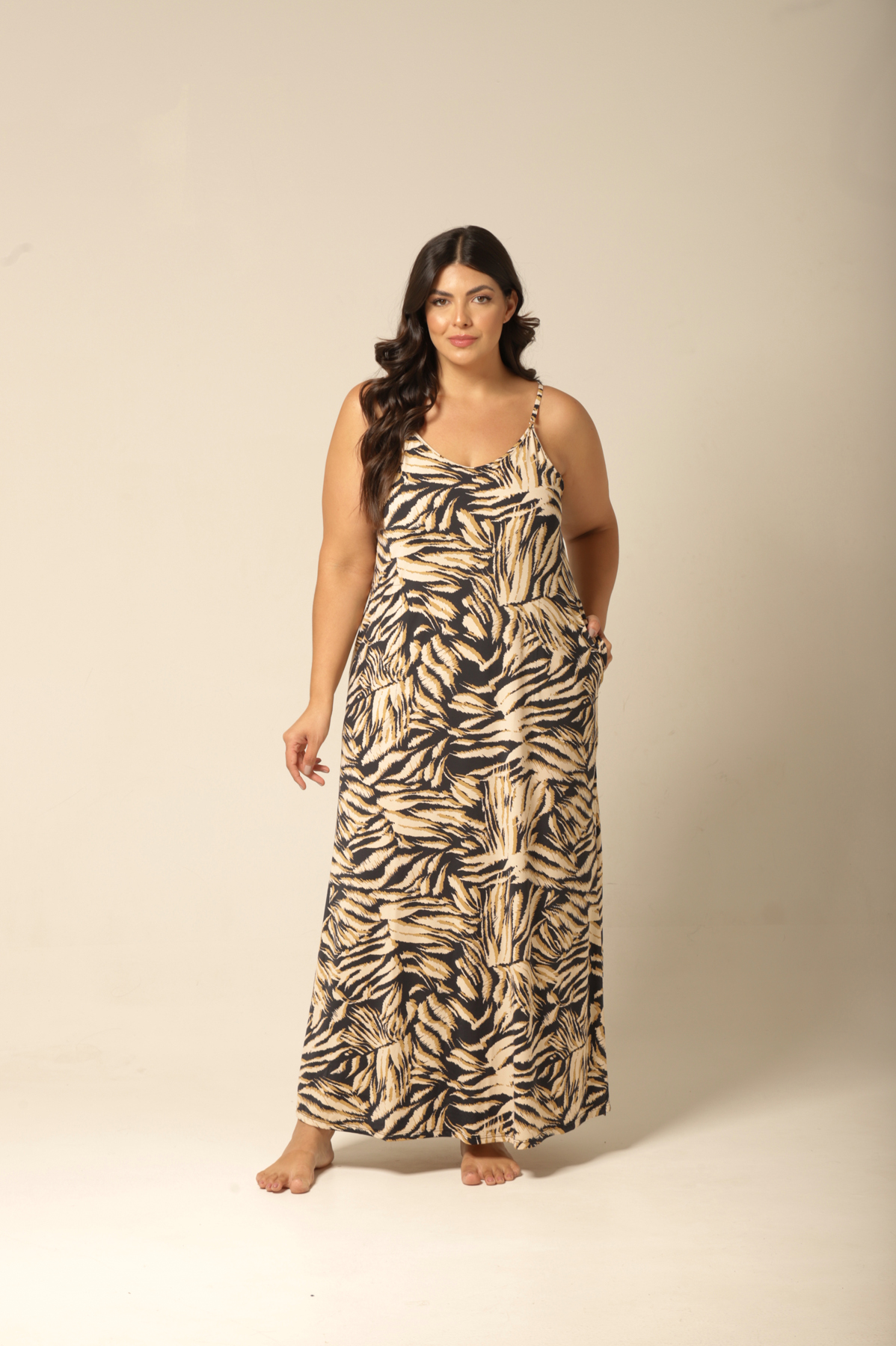 Kaftan Alça Fluity - Floral Animal Print - Col Magia