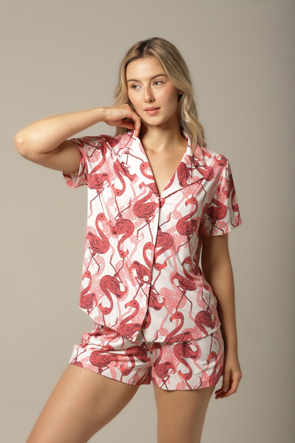 Conjunto Short Clássico - Fluity Flamingo - Col. Sol e Brisa - Imagem 2