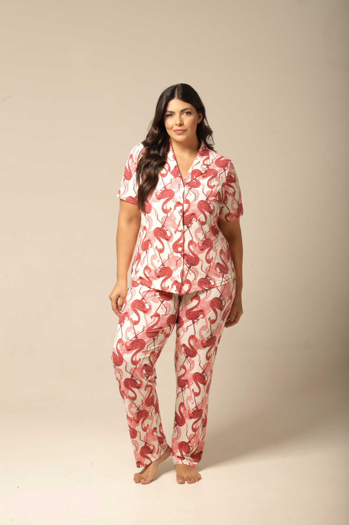 Pijama M. Curta - Fluity Flamingo - Col. Sol e Brisa