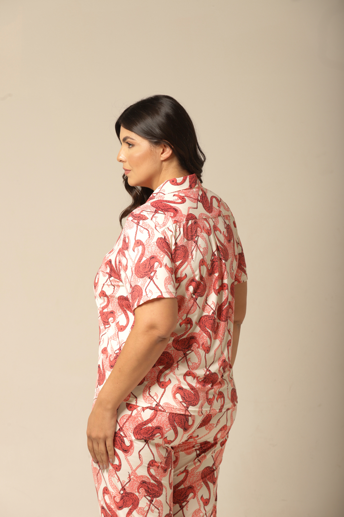 Pijama M. Curta - Fluity Flamingo - Col. Sol e Brisa - Imagem 5